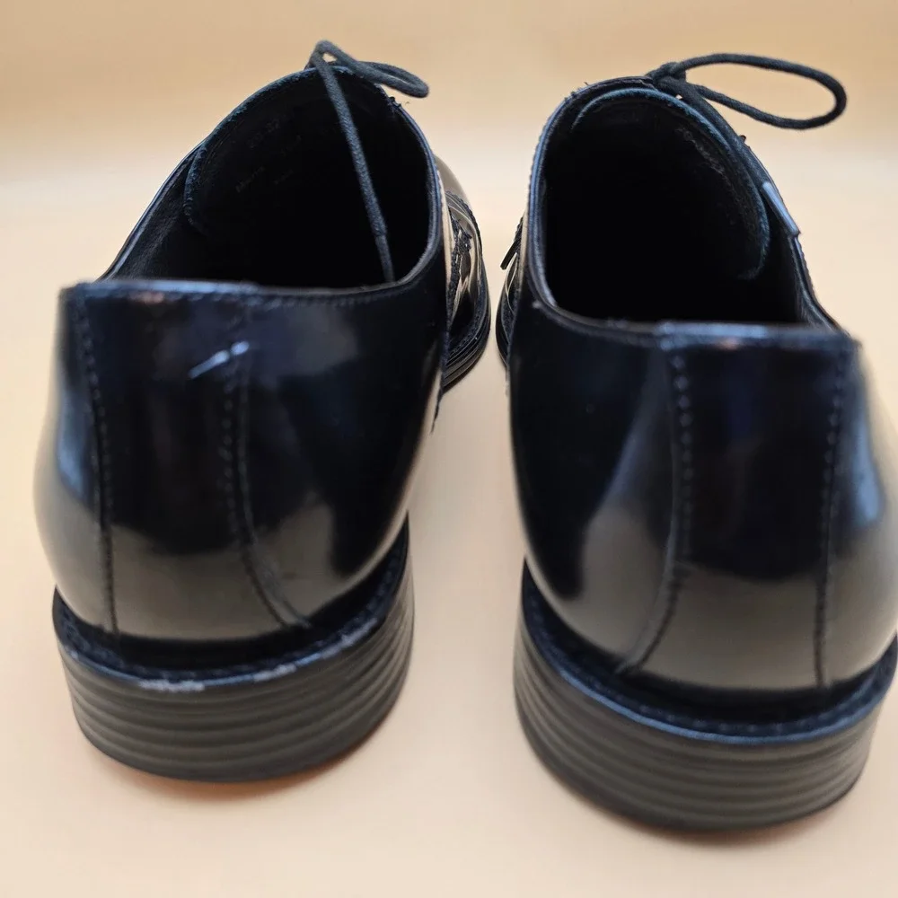 Johnston & Murphy Mens Black Leather‎ Cap Toe Derby Dress Shoes 20-3241 / 11M